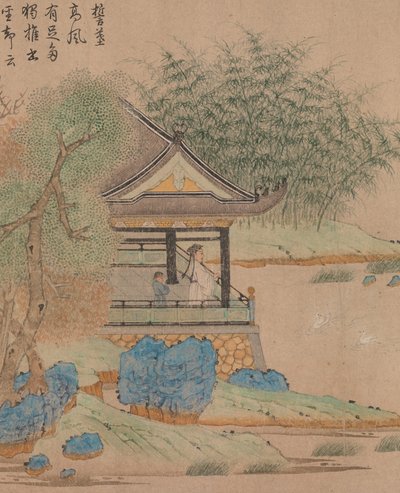 Wang Xizhi kijkt naar ganzen, Handrol. c.1295 door Qian Xuan